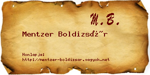 Mentzer Boldizsár névjegykártya